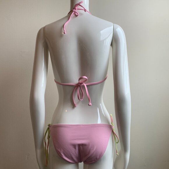 Guess lime & light pink solid reversible bikini - Picture 7 of 10